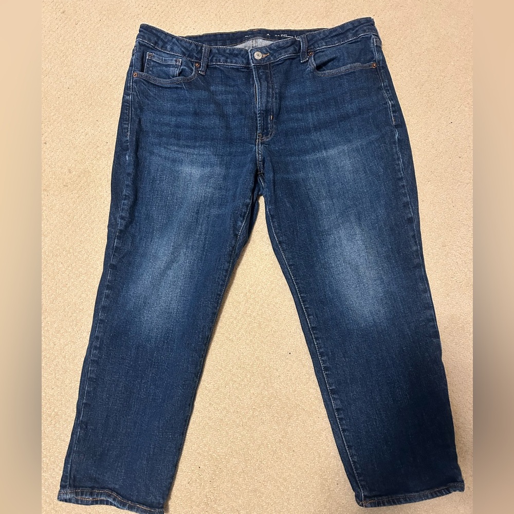 Old Navy Women's Straight Leg Jeans in Dark Blue